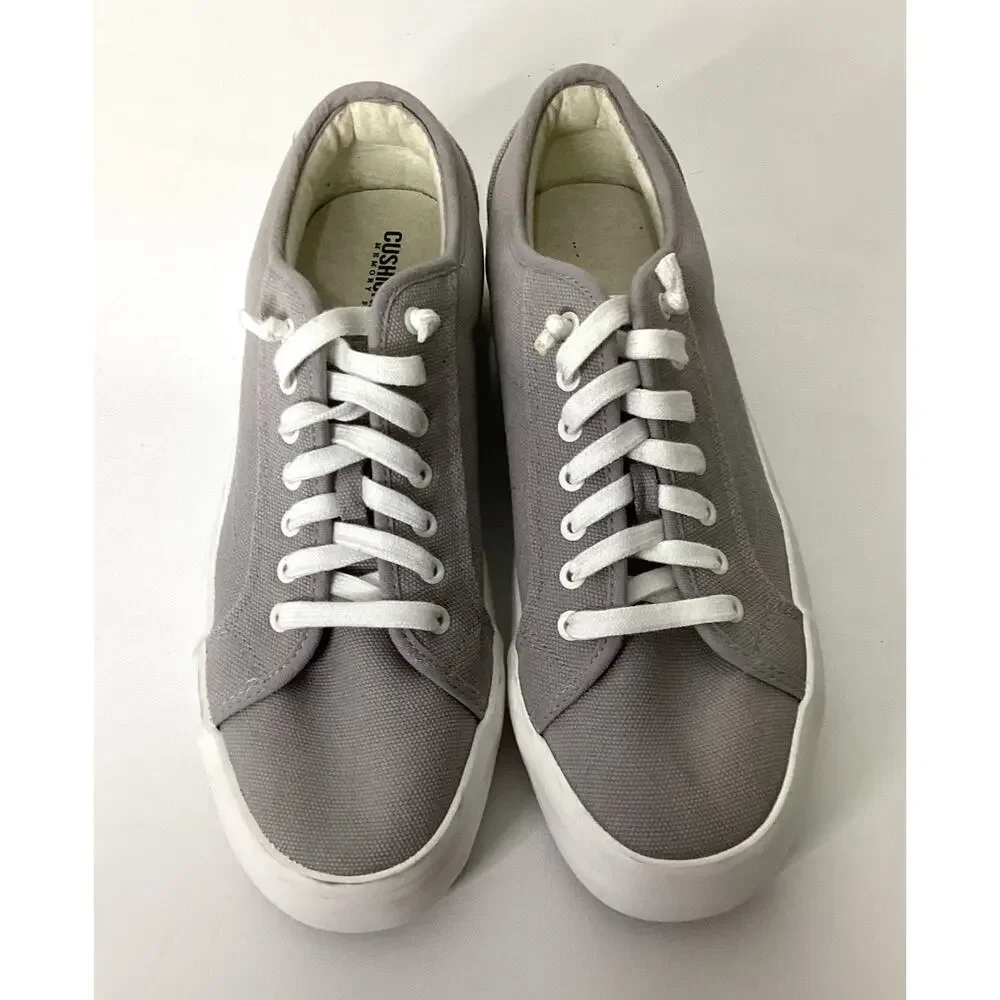Cushionaire Women’s Size 9.5 Gray Tag Low Top Canvas Sneaker Fashion & Comfort